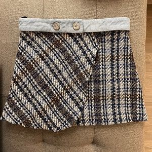 Zara Tweed Skirt light blue